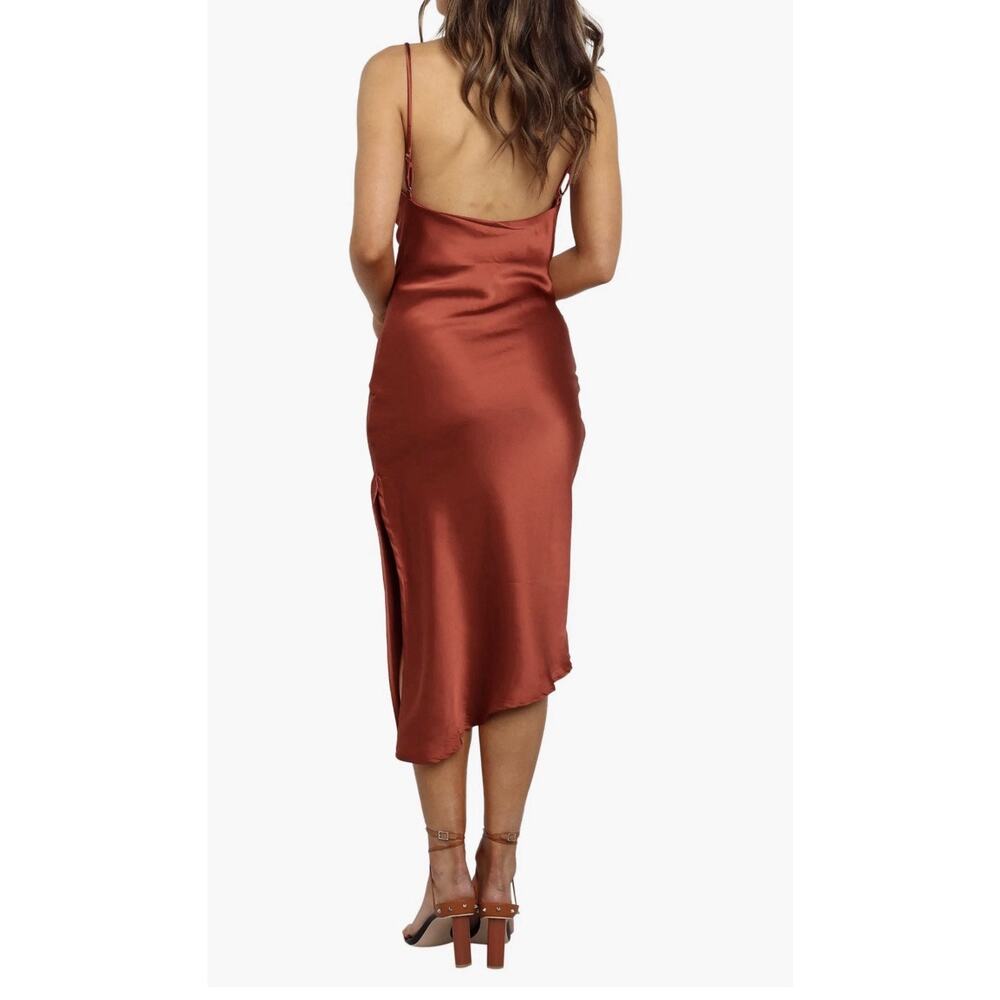 Petal & Pup Cyprus Satin Slip dress Size 2 Rust Bridesmaid Dress (AK36) - Picture 2 of 4